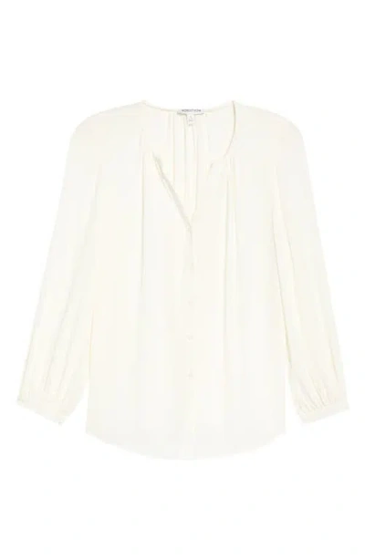 Nordstrom V-neck Button-up Top In White