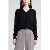Nordstrom V-neck Cashmere Sweater In Black Rock