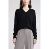 Nordstrom V-neck Cashmere Sweater In Black Rock