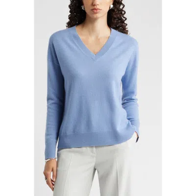 Nordstrom V-neck Cashmere Sweater In Blue