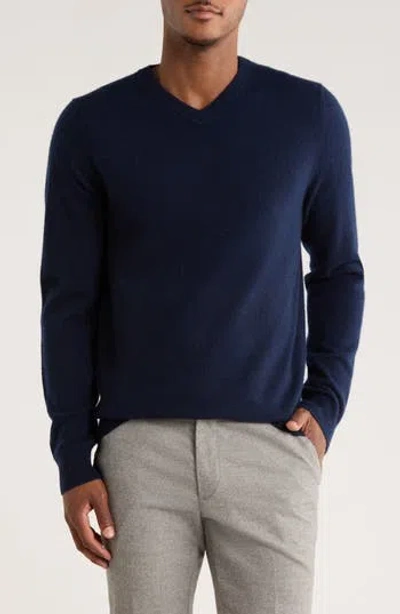 Nordstrom V-neck Cashmere Sweater In Blue