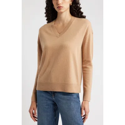 Nordstrom V-neck Cashmere Sweater In Brown