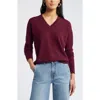 Nordstrom V-neck Cashmere Sweater In Burgundy
