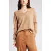 Nordstrom V-neck Cashmere Sweater In Camel