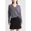Nordstrom V-neck Cashmere Sweater In Gray
