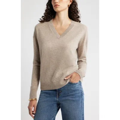 Nordstrom V-neck Cashmere Sweater In Gray