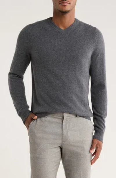 Nordstrom V-neck Cashmere Sweater In Gray