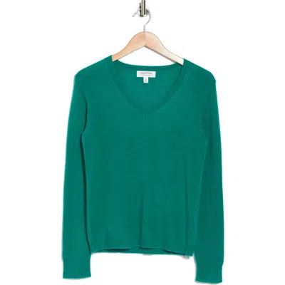Nordstrom V-neck Cashmere Sweater In Green Ultra