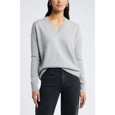 Nordstrom V-neck Cashmere Sweater In Grey Formal
