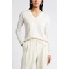 Nordstrom V-neck Cashmere Sweater In Ivory Pristine