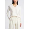 Nordstrom V-neck Cashmere Sweater In Ivory Pristine