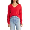 Nordstrom V-neck Cashmere Sweater In Red Chinoise