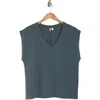 Nordstrom V-neck Pima Cotton T-shirt In Blue Slate
