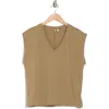 Nordstrom V-neck Pima Cotton T-shirt In Olive Covert