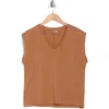 Nordstrom V-neck Pima Cotton T-shirt In Tan Thrush