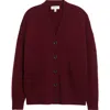 Nordstrom V-neck Wool & Cashmere Cardigan In Burgundy