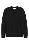 Nordstrom V-neck Wool & Cashmere Sweater In Black