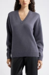Nordstrom V-neck Wool & Cashmere Sweater In Blue