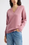 Nordstrom V-neck Wool & Cashmere Sweater In Pink