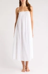 Nordstrom Vacation Linen Blend Nightgown In White