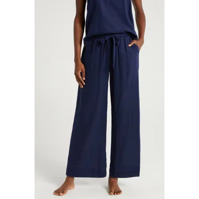 Nordstrom Vacation Linen Blend Pajama Pants In Navy Peacoat