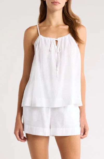 Nordstrom Vacation Linen Blend Short Pajamas In White