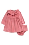 Nordstrom Velour Dress & Bloomers Set In Pink Mauve