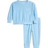 Nordstrom Babies'  Velour Top & Joggers Set In Blue Falls