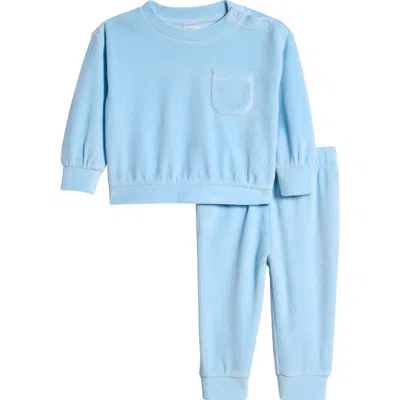 Nordstrom Babies'  Velour Top & Joggers Set In Blue Falls