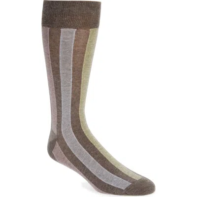 Nordstrom Vertical Stripe Dress Socks In Brown