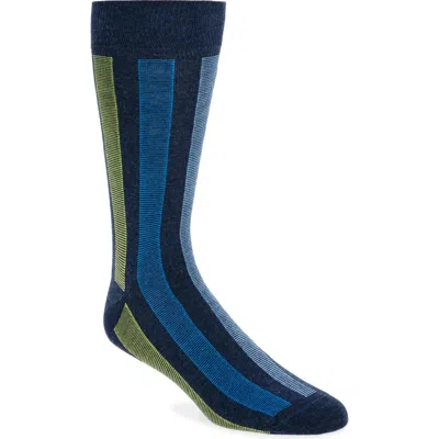 Nordstrom Vertical Stripe Dress Socks In Blue