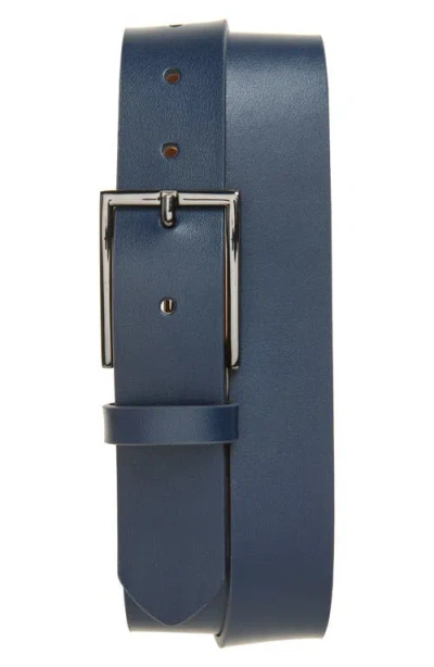 Nordstrom Victor Leather Belt In Blue