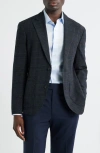 Nordstrom Villa Plaid Knit Wool Blend Sport Coat In Blue