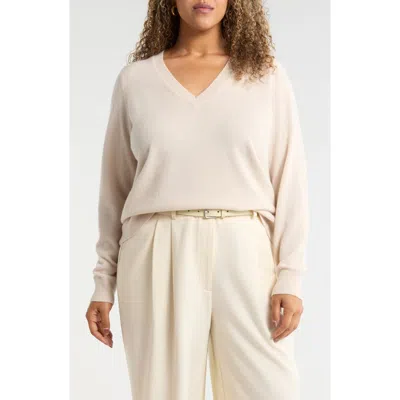 Nordstrom V-neck Cashmere Sweater In Neutral