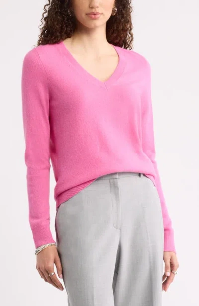 Nordstrom V-neck Cashmere Sweater In Pink