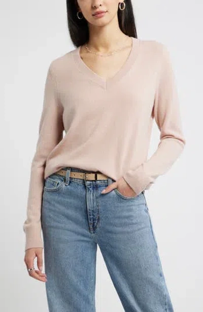 Nordstrom V-neck Cashmere Sweater In Pink
