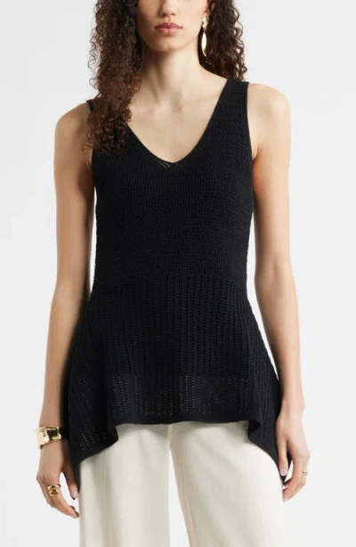 Nordstrom V-neck Peplum Sweater Tank In Multi