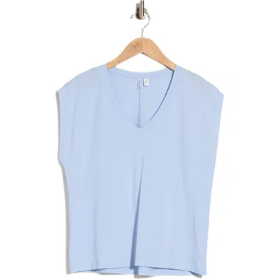 Nordstrom V-neck Pima Cotton T-shirt In Blue Strata
