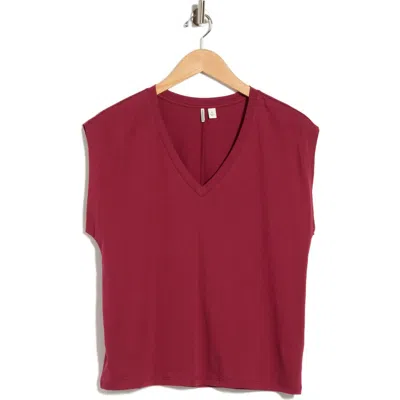 Nordstrom V-neck Pima Cotton T-shirt In Burgundy Rhode