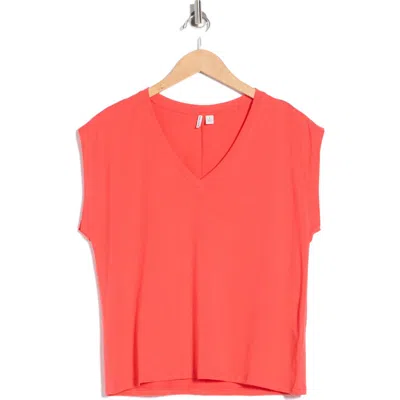 Nordstrom V-neck Pima Cotton T-shirt In Orange