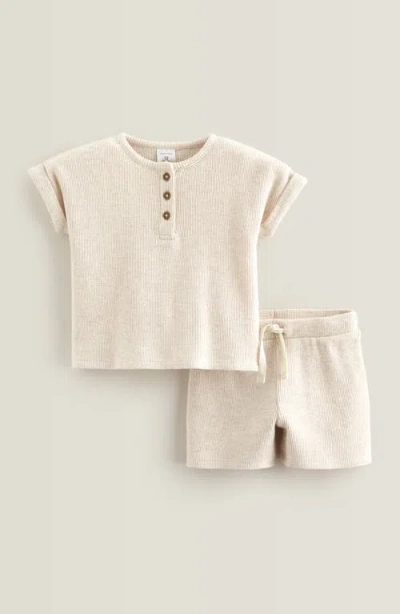 Nordstrom Babies'  Waffle Knit Henley & Shorts Set