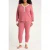 Nordstrom Waffle Stitch Thermal Henley Pajamas In Multi