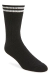 Nordstrom Waffle Texture Cotton Blend Crew Socks In Black