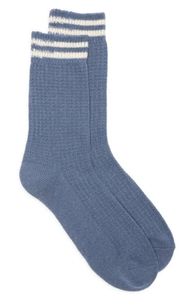 Nordstrom Waffle Texture Cotton Blend Crew Socks In Blue