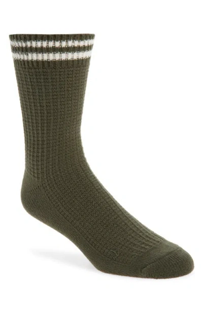 Nordstrom Waffle Texture Cotton Blend Crew Socks In Green