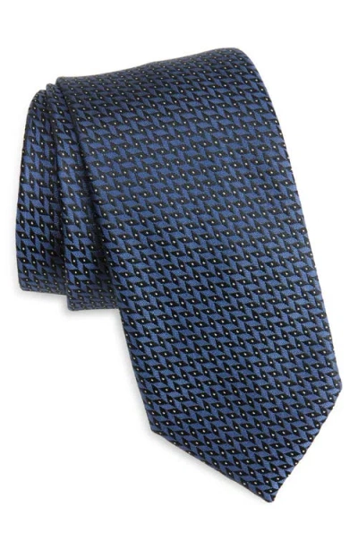 Nordstrom Walden Geo Jacquard Solid Silk Tie In Blue