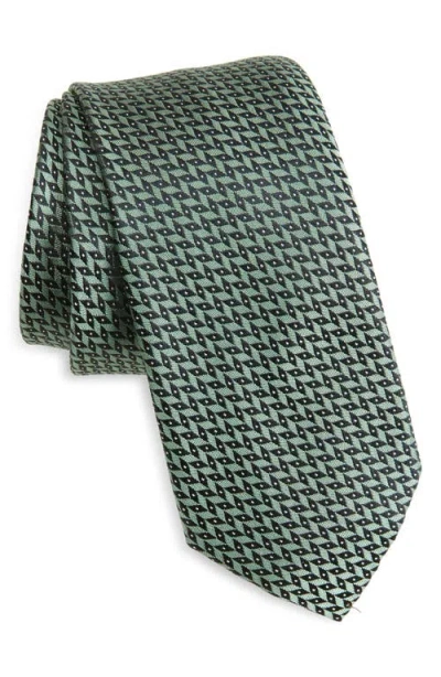 Nordstrom Walden Geo Jacquard Solid Silk Tie In Green