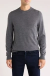 Nordstrom Washable Merino Crewneck Sweater In Grey Magnet Heather