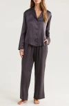 Nordstrom Washable Matte Silk Pajamas In Grey Stonehenge
