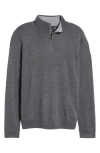 Nordstrom Quarter Zip Cotton Pullover In Grey Dark Charcoal Heather